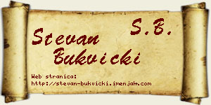 Stevan Bukvički vizit kartica